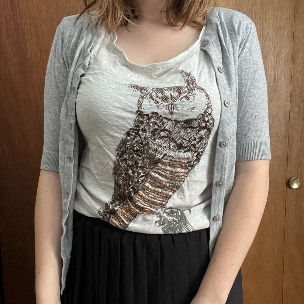Cropped Grey Cardigan